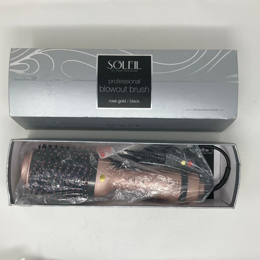 SOLEIL Professional Blowout Brush Hair Dryer & Styler Rose Gold Black Brand New!